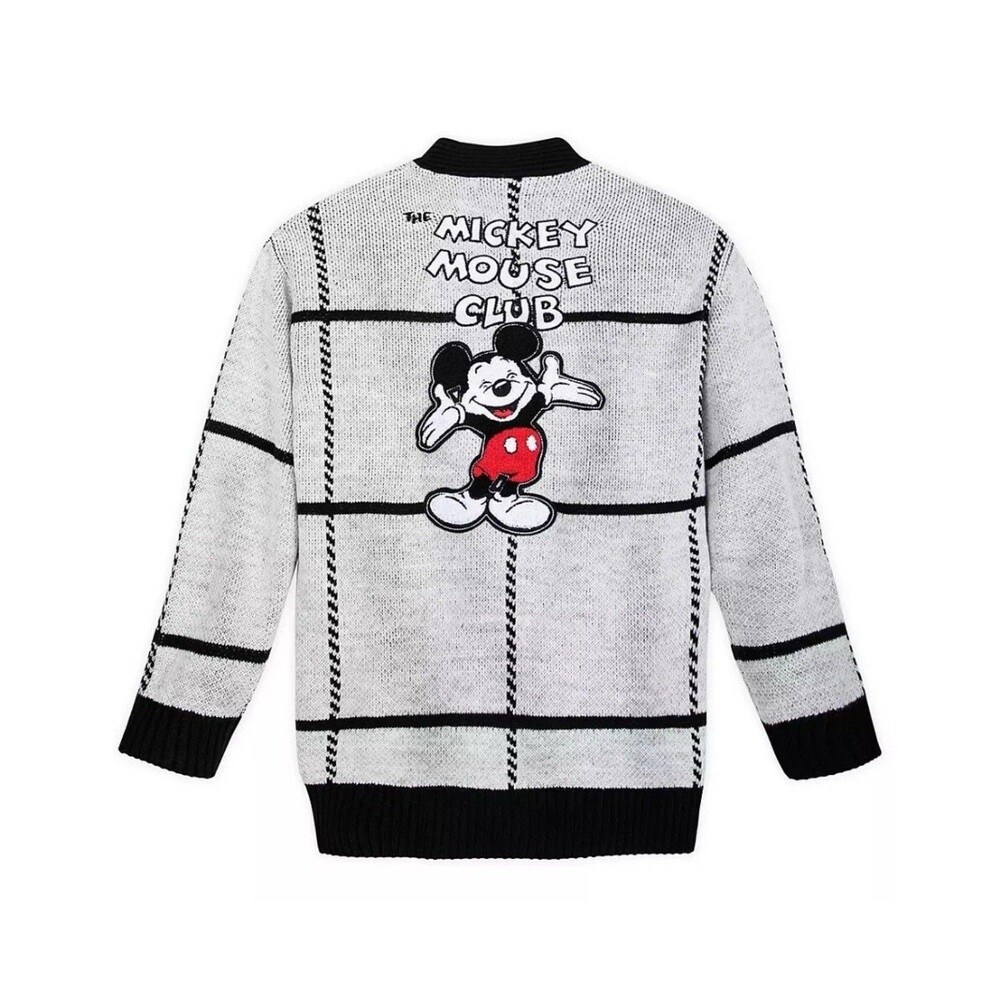 Disney Store Mickey Mouse Club Cardigan Mouseketeers Grayscale Sweater SZ M